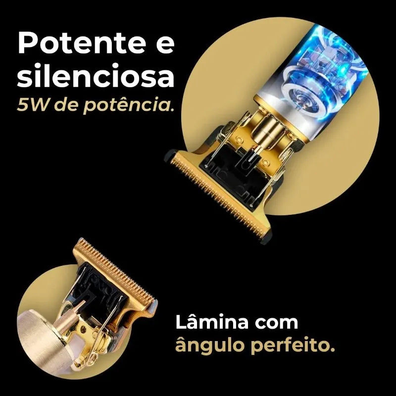 Máquina de Cortar Cabelo Elétrica GoldenDragon™ - Acabamento Profissional!