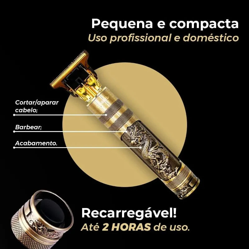 Máquina de Cortar Cabelo Elétrica GoldenDragon™ - Acabamento Profissional!